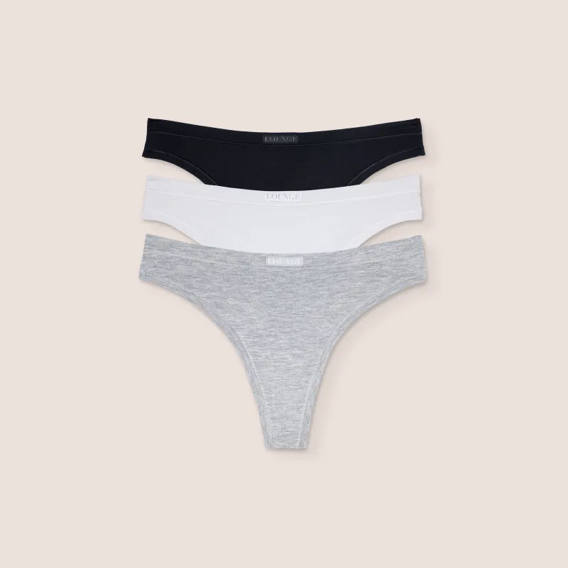Lounge Underwear Multipacks | Bamboo Comfort Thong (3er Paket) -