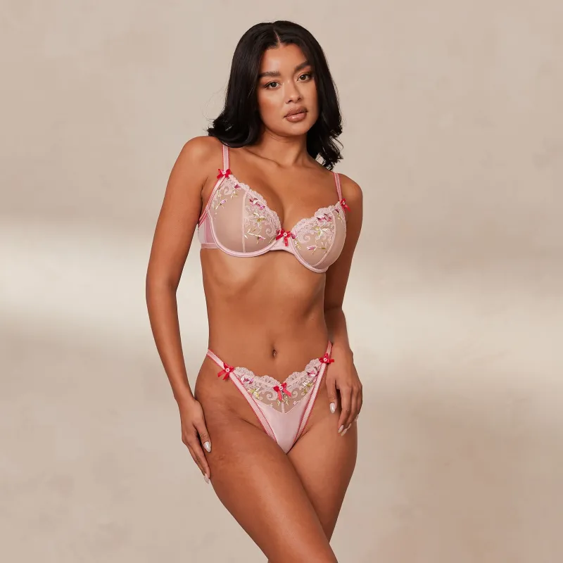 Lounge Underwear Mit Bügel | Höschen | Bloom Embroidered Balcony BH -
