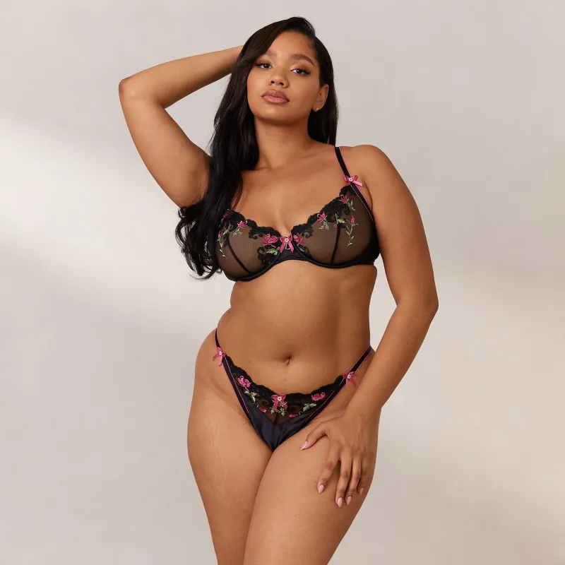 Lounge Underwear Mit Bügel | Höschen | Bloom Embroidered Balcony BH -