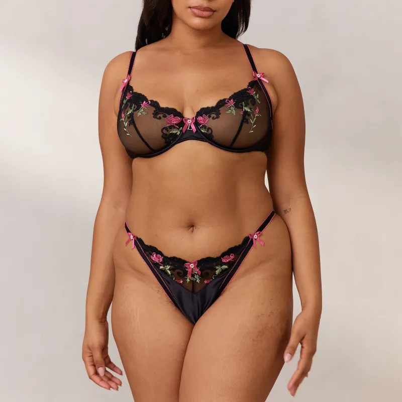 Lounge Underwear Mit Bügel | Höschen | Bloom Embroidered Balcony BH -