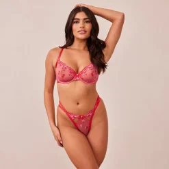 Lounge Underwear Höschen | Strings | Blush Embroidered Balcony BH -
