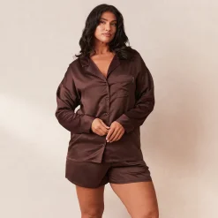 Lounge Underwear Pyjamas Sets | Pyjama-Oberteile | Classic Satin Pyjama Shirt -