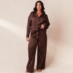 Lounge Underwear Pyjamas Sets | Pyjama-Oberteile | Classic Satin Pyjama Shirt -