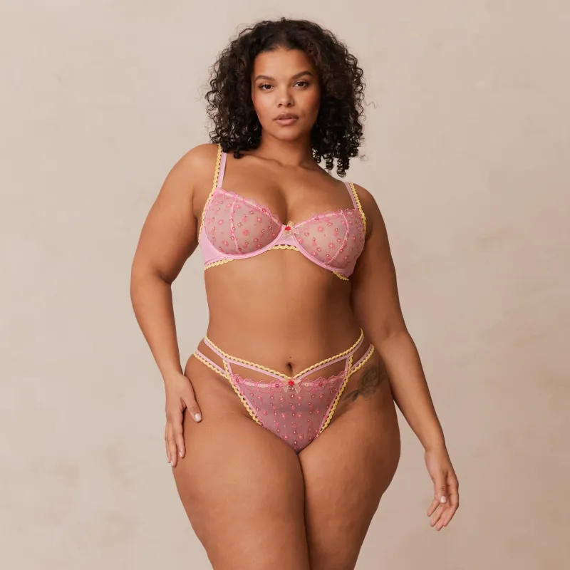 Lounge Underwear Höschen | G-Strings | Daisy Embroidered Balcony BH -