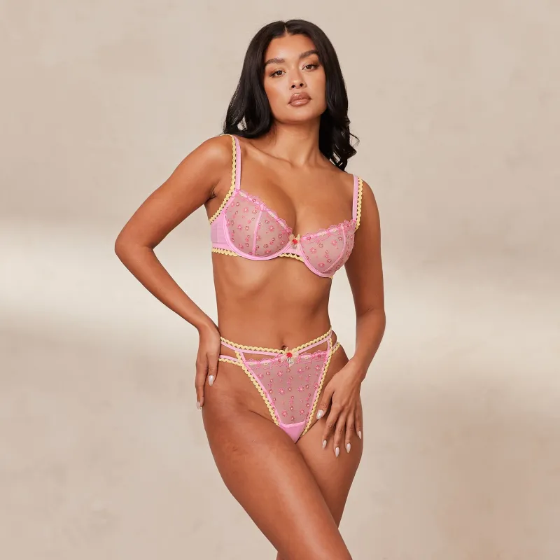 Lounge Underwear Höschen | G-Strings | Daisy Embroidered Balcony BH -