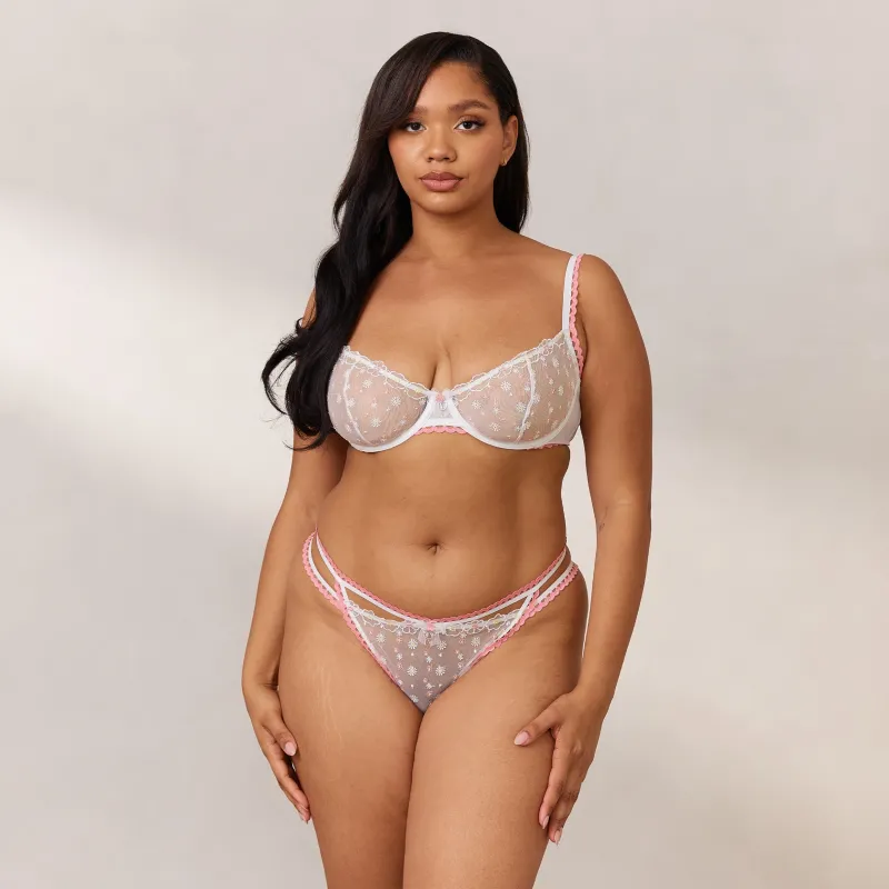 Lounge Underwear Höschen | G-Strings | Daisy Embroidered Balcony BH -
