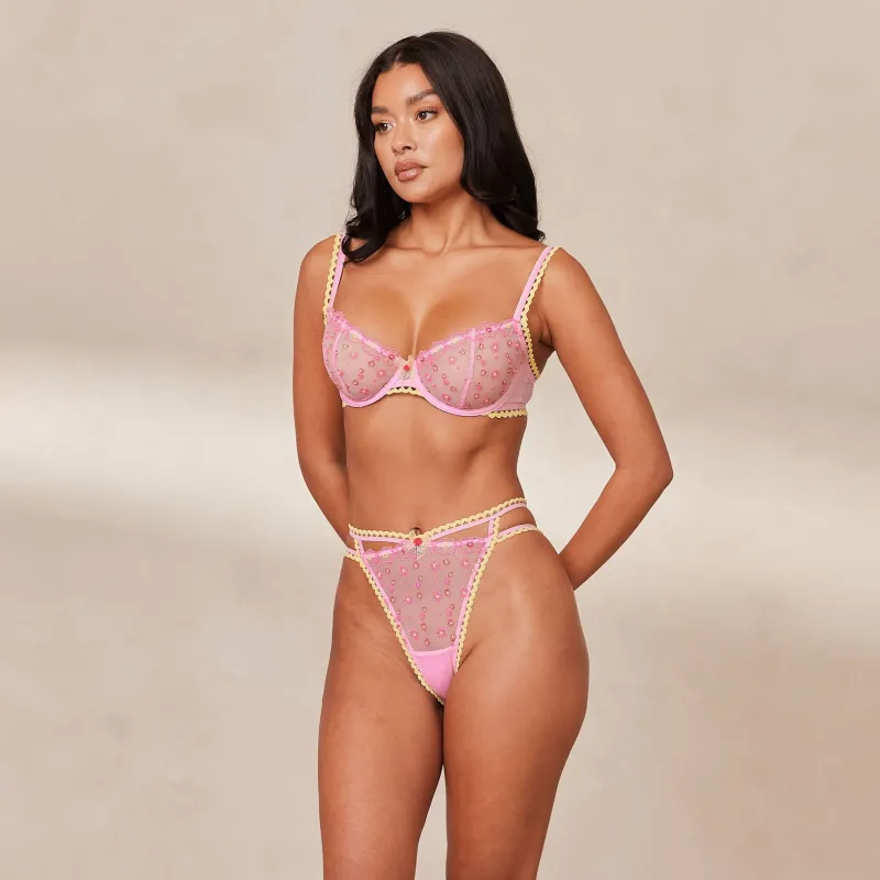 Lounge Underwear Höschen | G-Strings | Daisy Embroidered Balcony BH -