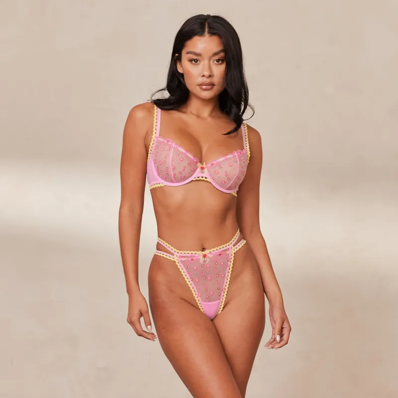 Lounge Underwear Höschen | G-Strings | Daisy Embroidered Balcony BH -