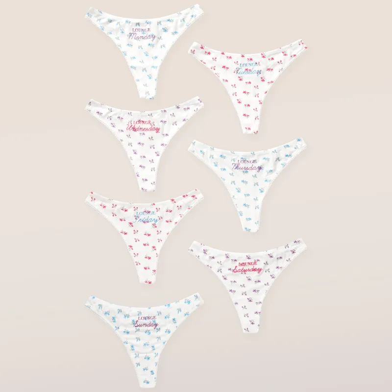 Lounge Underwear Multipacks | Days of the Week String (7er Paket) -