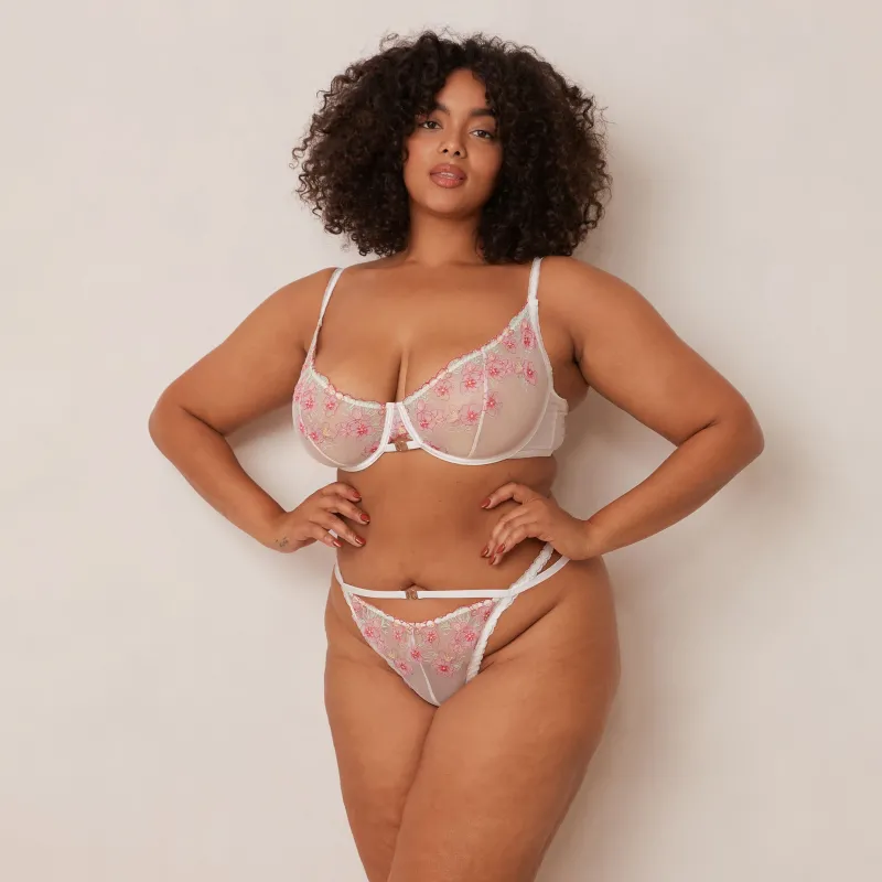 Lounge Underwear Mit Bügel | Höschen | Ditsy Embroidered Balcony BH -