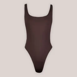 Lounge Underwear Badeanzüge | Doppelseitiger Badeanzug mit hohem Beinausschnitt - Braun/Floral