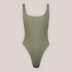 Lounge Underwear Badeanzüge | Doppelseitiger Badeanzug mit hohem Beinausschnitt - Grün/Floral