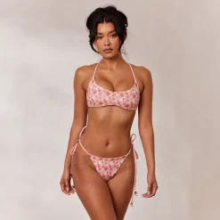 Lounge Underwear Bikinis | Doppelseitiges Bikini-Bralette - Rosa/Floral