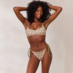 Lounge Underwear Bikinis | Doppelseitiges Bikini-Bralette - Grün/Floral
