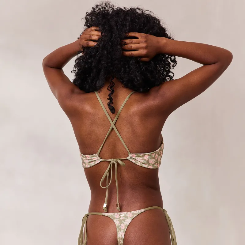 Lounge Underwear Bikinis | Doppelseitiges Bikini-Bralette - Grün/Floral