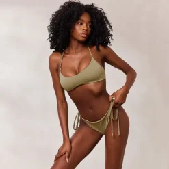 Lounge Underwear Bikinis | Doppelseitiges Bikini-Bralette - Grün/Floral