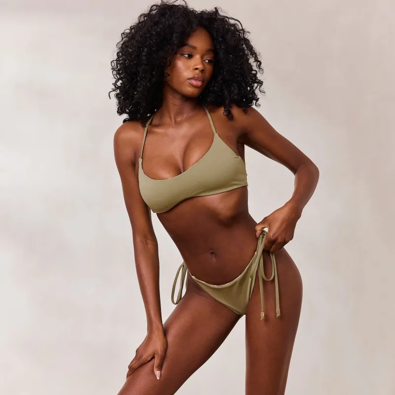 Lounge Underwear Bikinis | Doppelseitiges Bikini-Bralette - Grün/Floral