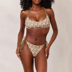 Lounge Underwear Bikinis | Doppelseitiges Bikini-Bralette - Grün/Floral