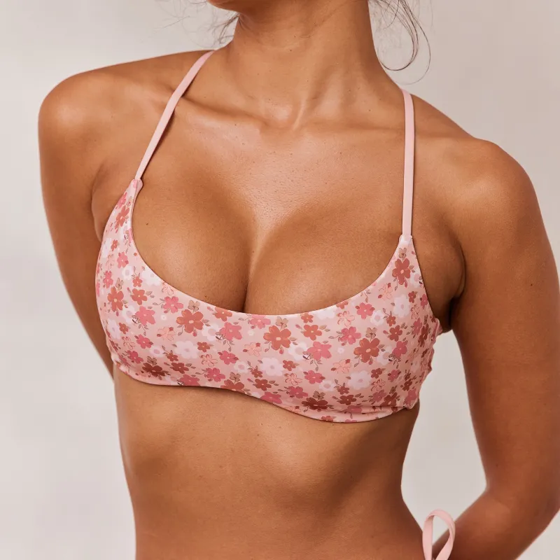 Lounge Underwear Bikinis | Doppelseitiges Bikini-Bralette - Rosa/Floral