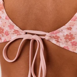Lounge Underwear Bikinis | Doppelseitiges Bikini-Oberteil mit Bügel - Rosa/Floral