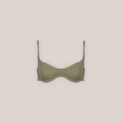 Lounge Underwear Bikinis | Doppelseitiges Bikini-Oberteil mit Bügel - Grün/Floral