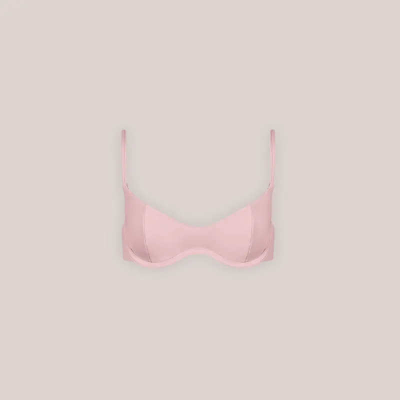 Lounge Underwear Bikinis | Doppelseitiges Bikini-Oberteil mit Bügel - Rosa/Floral