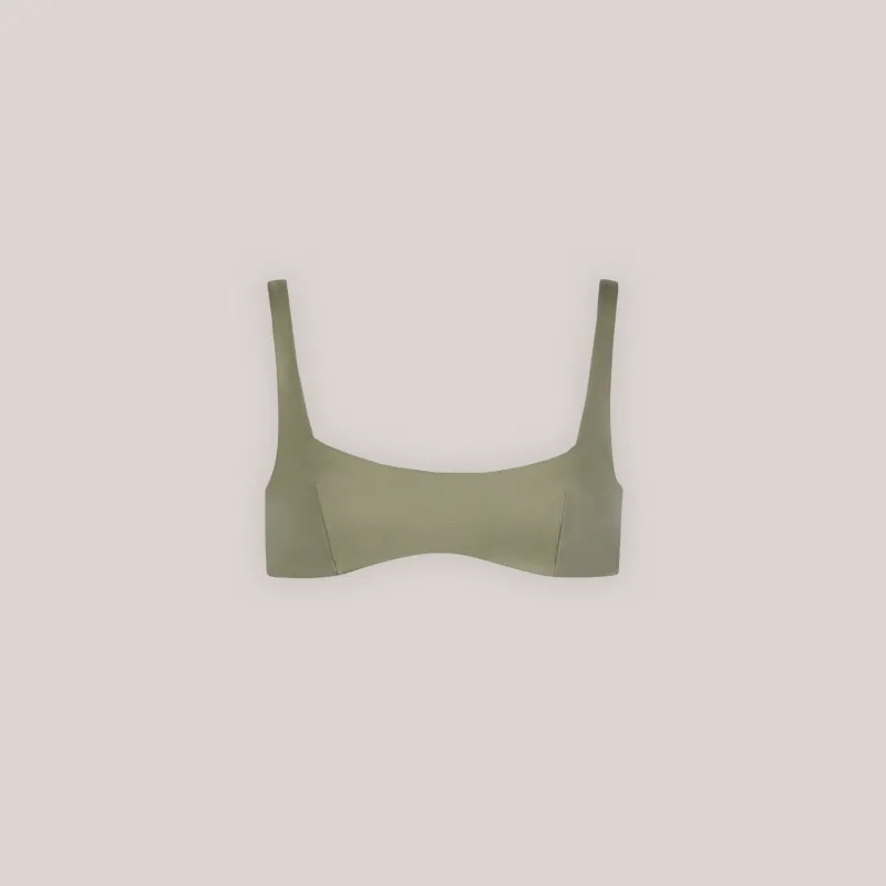 Lounge Underwear Bikinis | Doppelseitiges Plunge Bikini-Oberteil - Grün/Floral