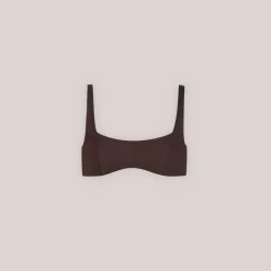 Lounge Underwear Bikinis | Doppelseitiges Plunge Bikini-Oberteil - Braun/Floral