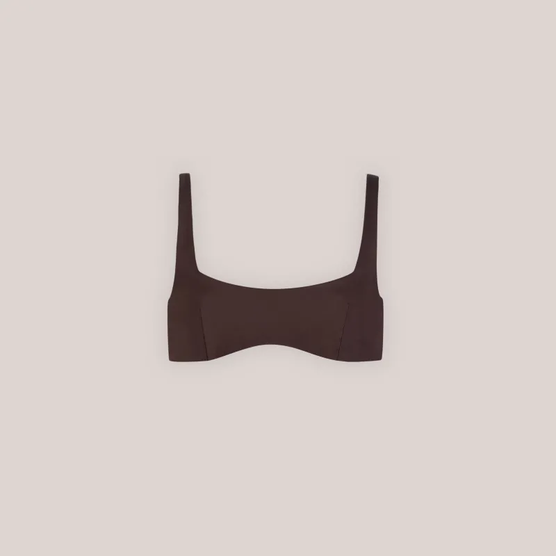 Lounge Underwear Bikinis | Doppelseitiges Plunge Bikini-Oberteil - Braun/Floral