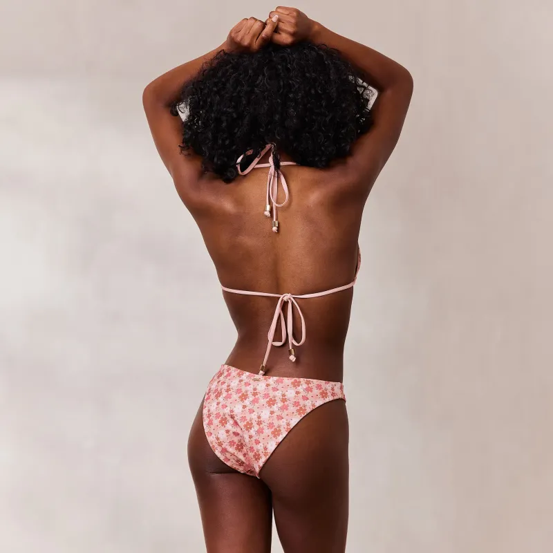 Lounge Underwear Bikinis | Doppelseitiges Triangle Bikini-Oberteil - Rosa/Floral