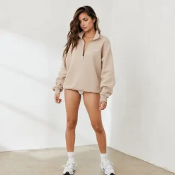 Lounge Underwear Hoodies Und Sweatshirts | Essential Übergrößes Quarter Zip Jumper -