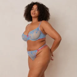 Lounge Underwear Höschen | G-Strings | Floral Embroidered Balcony BH -