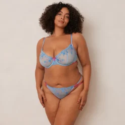 Lounge Underwear Höschen | G-Strings | Floral Embroidered Balcony BH -