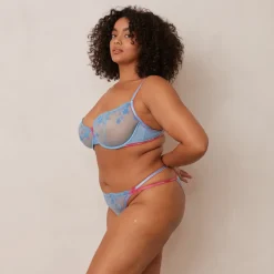 Lounge Underwear Höschen | G-Strings | Floral Embroidered Balcony BH -