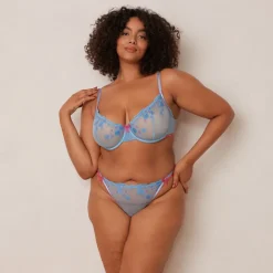 Lounge Underwear Höschen | G-Strings | Floral Embroidered Balcony BH -