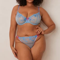 Lounge Underwear Höschen | G-Strings | Floral Embroidered Balcony BH -
