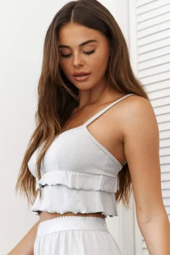 Lounge Underwear Schlaf | Frill Schlafanzug Oberteil-