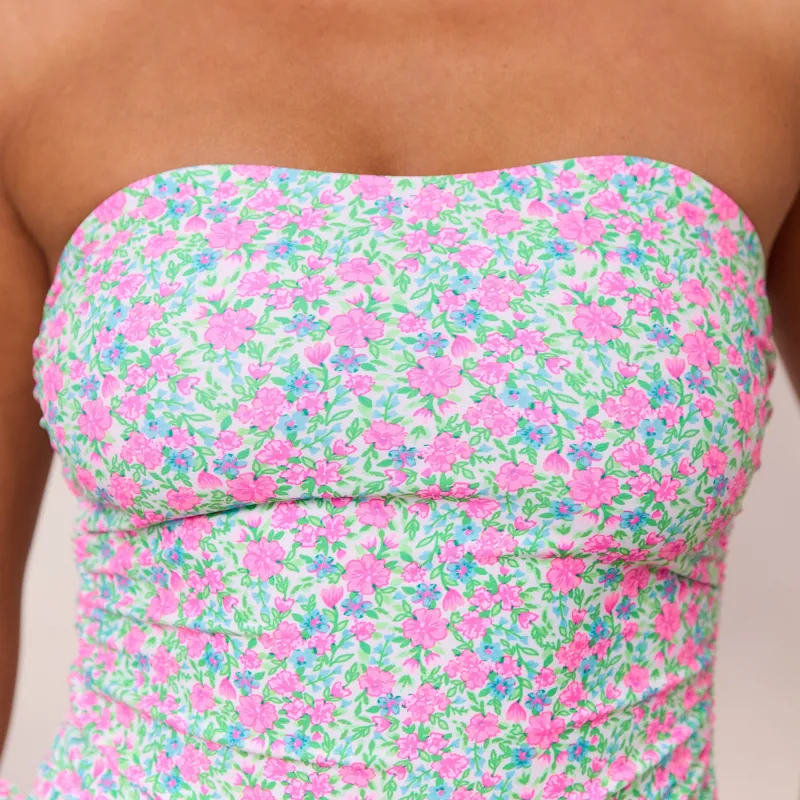 Lounge Underwear Badeanzüge | Gerüschter Trägerloser Einteiliger Badeanzug -