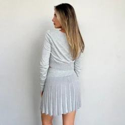 Lounge Underwear Kurze Hose | Kleider Und Röcke | Gestrickter Faltenskort -