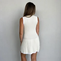 Lounge Underwear Kleider Und Röcke | Gestricktes Faltenkleid Mit Hohem Ausschnitt -