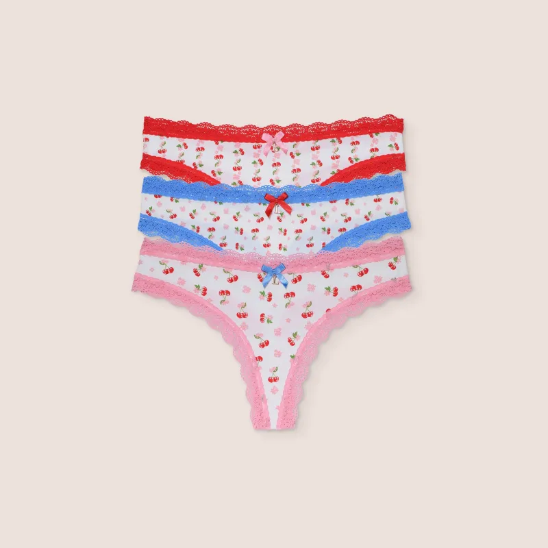 Lounge Underwear Multipacks | Strings | Kirsche Strings (3er Paket) -