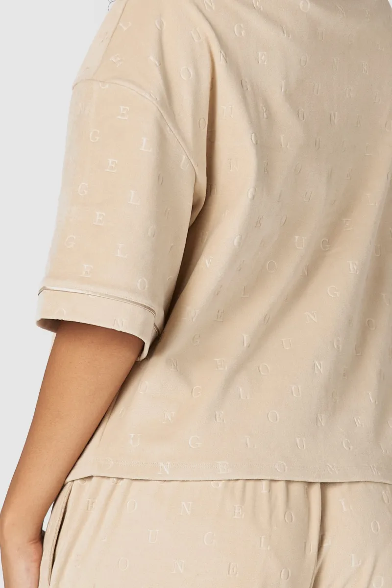 Lounge Underwear Schlaf | Luxury Embossed Schlafanzug Oberteil -