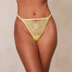 Lounge Underwear G-Strings | Peephole Lace Strappy G-string -