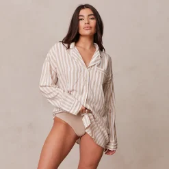 Lounge Underwear Schlaf | Pinstripe Schlafanzug Slip -