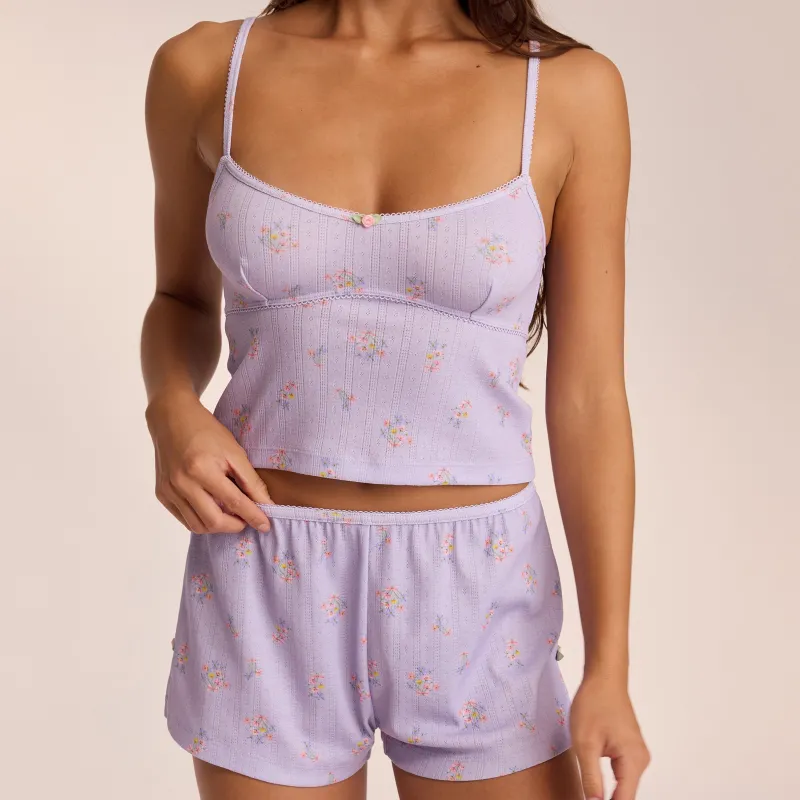 Lounge Underwear Pyjama-Oberteile | Pyjamas Sets | Pointelle Cami Pyjamatop -