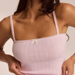 Lounge Underwear Pyjama-Oberteile | Pyjamas Sets | Pointelle Strappy Cami Pyjamatop -