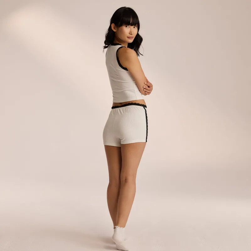 Lounge Underwear Pyjama-Hosen | Pyjamas Sets | Pyjamashorts mit Spitze -