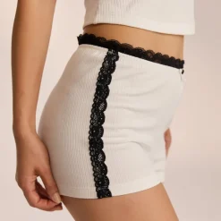 Lounge Underwear Pyjama-Hosen | Pyjamas Sets | Pyjamashorts mit Spitze -