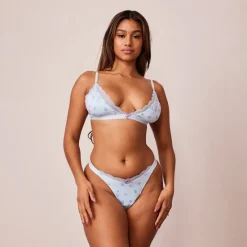 Lounge Underwear Höschen | Bralettes | Ribbed Floral Triangle BH -