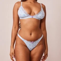 Lounge Underwear Höschen | Bralettes | Ribbed Floral Triangle BH -